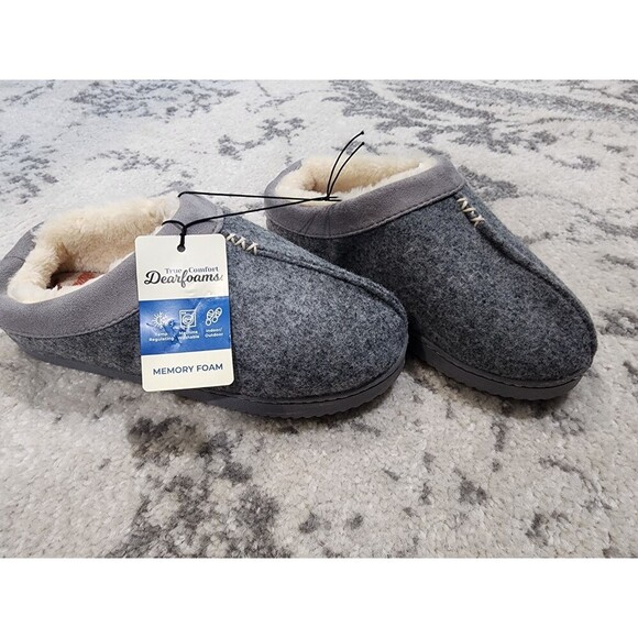 dearfoams Shoes - Women’s Dearfoams Indoor Outdoor Memory Foam Clog Slippers Small 5/6 GREY NEW